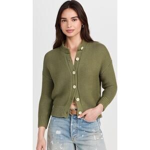 Alex Mill Nico Green Chunky Knit Sweater Cardigan Academia Preppy Small